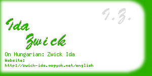 ida zwick business card